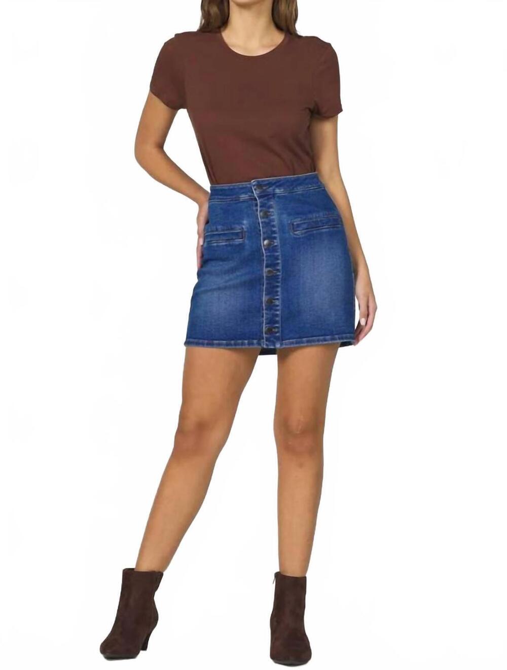 NEW DEAR JOHN DENIM quinn clean button front skirt in denim